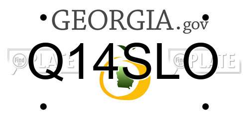 Q14SLO Georgia License Plate
