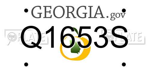 Q1653S Georgia License Plate