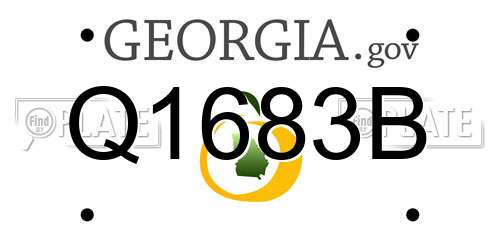 Q1683B Georgia License Plate