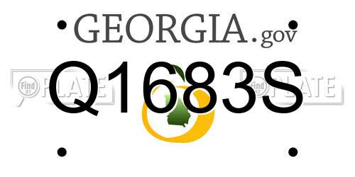 Q1683S Georgia License Plate