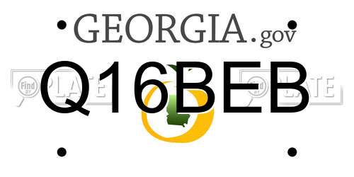 Q16BEB Georgia License Plate