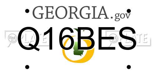 Q16BES Georgia License Plate
