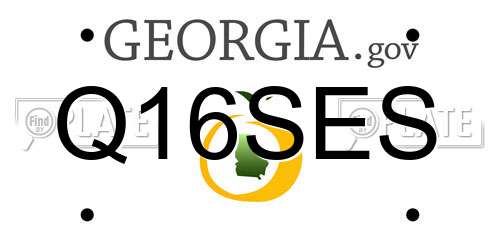 Q16SES Georgia License Plate