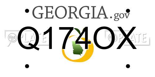 Q174OX Georgia License Plate