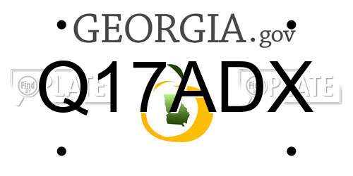 Q17ADX Georgia License Plate