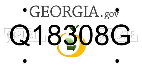 Q18308G Georgia License Plate