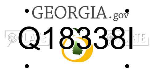 Q18338I Georgia License Plate