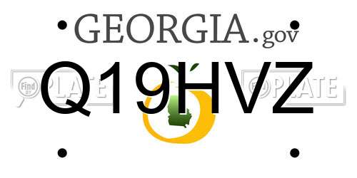 Q19HVZ Georgia License Plate
