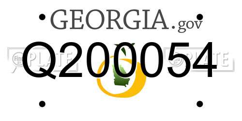 Q200054 Georgia License Plate