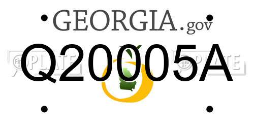 Q20005A Georgia License Plate