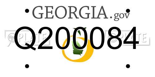 Q200084 Georgia License Plate