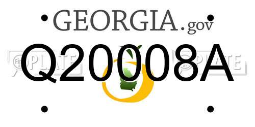 Q20008A Georgia License Plate