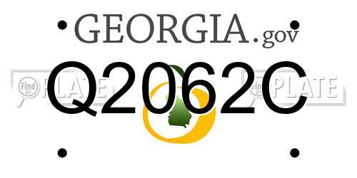 Q2062C Georgia License Plate