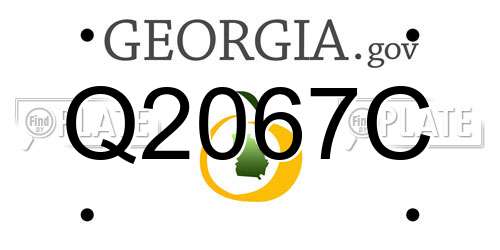Q2067C Georgia License Plate
