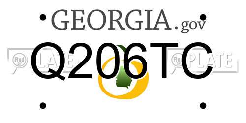 Q206TC Georgia License Plate