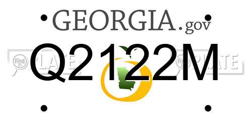 Q2122M Georgia License Plate