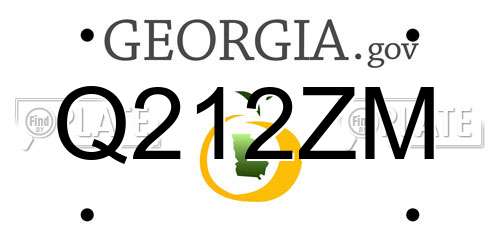 Q212ZM Georgia License Plate