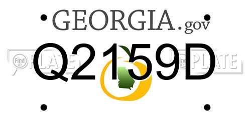 Q2159D Georgia License Plate