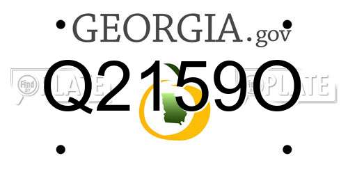 Q2159O Georgia License Plate