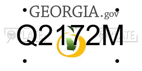 Q2172M Georgia License Plate