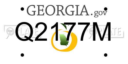 Q2177M Georgia License Plate