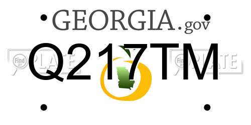 Q217TM Georgia License Plate