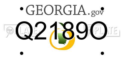 Q2189O Georgia License Plate