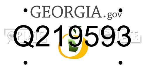 Q219593 Georgia License Plate