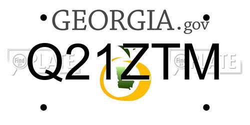 Q21ZTM Georgia License Plate