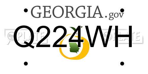 Q224WH Georgia License Plate