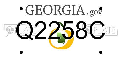 Q2258C Georgia License Plate