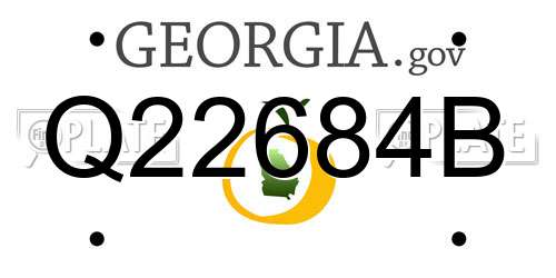 Q22684B Georgia License Plate