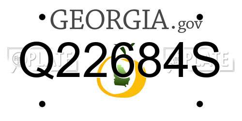 Q22684S Georgia License Plate