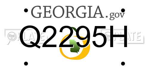Q2295H Georgia License Plate