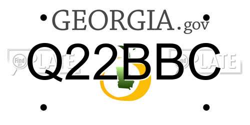 Q22BBC Georgia License Plate