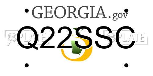 Q22SSC Georgia License Plate