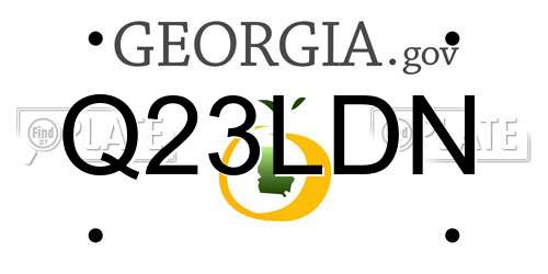 Q23LDN Georgia License Plate