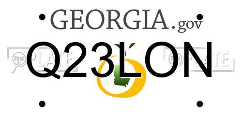 Q23LON Georgia License Plate