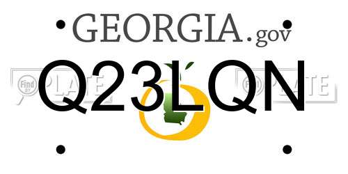 Q23LQN Georgia License Plate