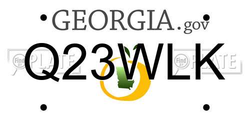 Q23WLK Georgia License Plate