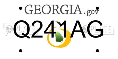 Q241AG Georgia License Plate