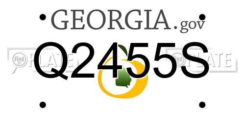 Q2455S Georgia License Plate