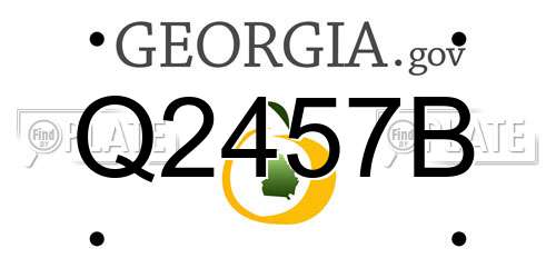 Q2457B Georgia License Plate