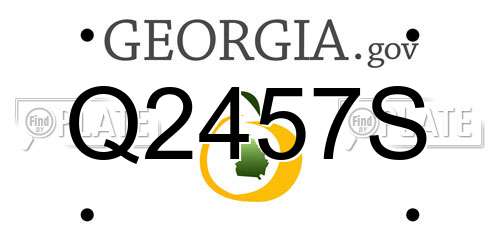 Q2457S Georgia License Plate