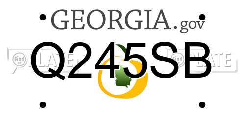 Q245SB Georgia License Plate