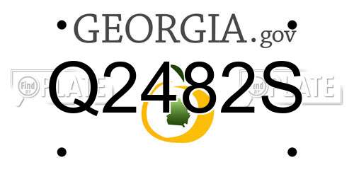 Q2482S Georgia License Plate