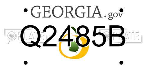 Q2485B Georgia License Plate