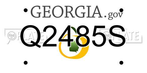 Q2485S Georgia License Plate