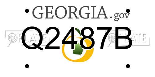Q2487B Georgia License Plate