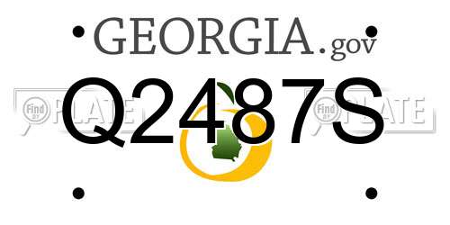 Q2487S Georgia License Plate